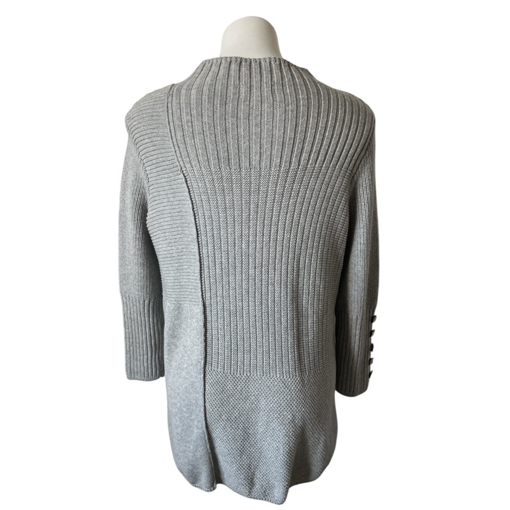 Habitat Textured Mock Neck Sweater 100% Cotton Gray Small Minimalist Neutral - Picture 3 of 14